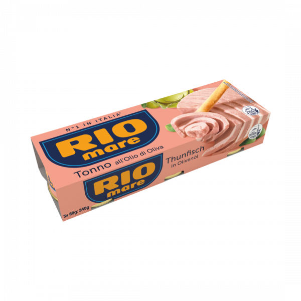 Rio Mare Thunfisch in Olivenöl, Angelfang, 3 x 80 g, Abtropfgewicht 156 Gramm